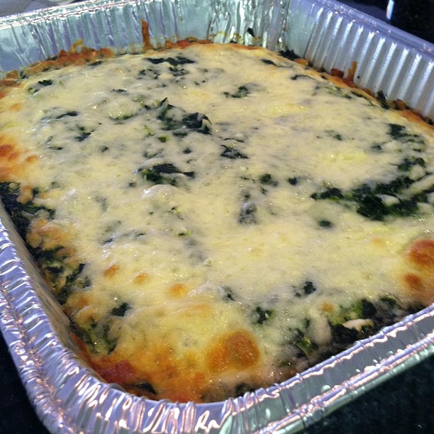cheesy spinach kugel